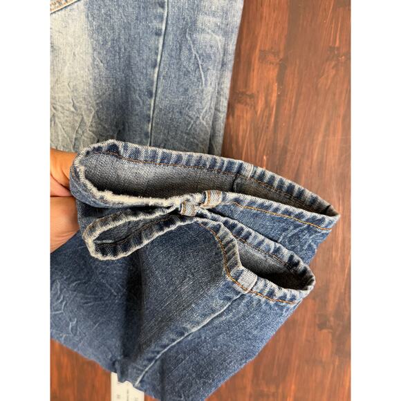 Tupac Makaveli Branded Wide Leg‎ Denim Jeans Blue Fade Y2K Vintage Mens 40x31.5 - Picture 5 of 11